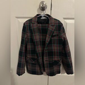 Plaid pant and blazer set size 8